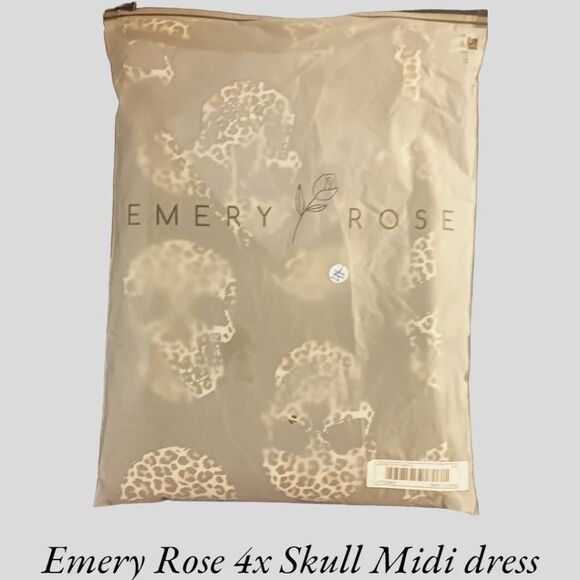 Emery Rose Plus Size Tiger Print Skull Midi dress 4X - Picture 13 of 14